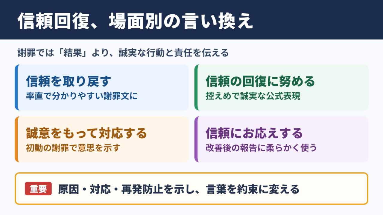 信頼回復の言い換え一覧表