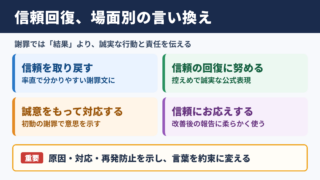 信頼回復の言い換え一覧表