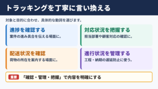 トラッキングの言い換え一覧表とシーン別の使い分け