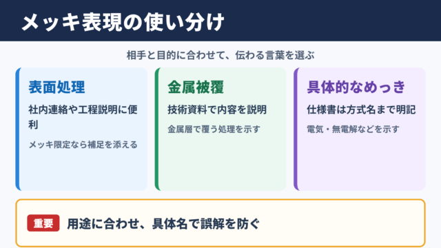 メッキの言い換え一覧表と使い分け