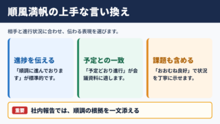 順風満帆の言い換え一覧表とシーン別の使い分け