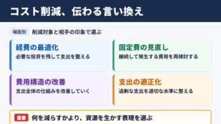 「コスト削減」の言い換え一覧表