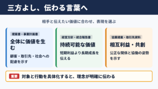 三方よしの言い換え一覧表とシーン別の使い分け
