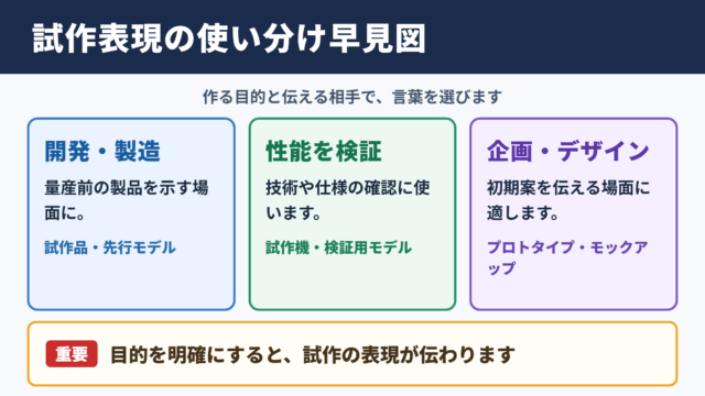試作の言い換え一覧表と場面別の使い分け