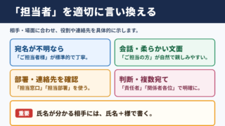 「担当者」の言い換え一覧表とシーン別の使い分け