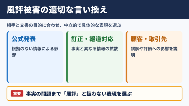 風評被害の言い換え一覧表とシーン別の使い分け