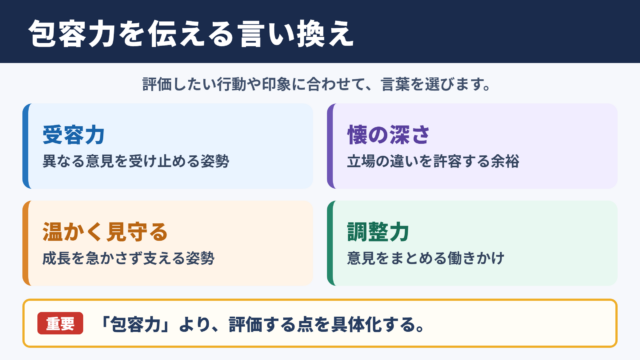 「包容力」の言い換え一覧表とシーン別の表現