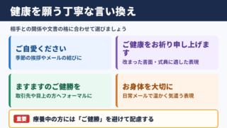 「健やかにお過ごしください」の言い換え一覧表