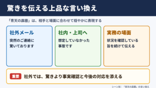 「青天の霹靂」の言い換え一覧表をシーン別に解説
