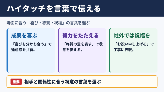 ハイタッチの言い換え一覧表