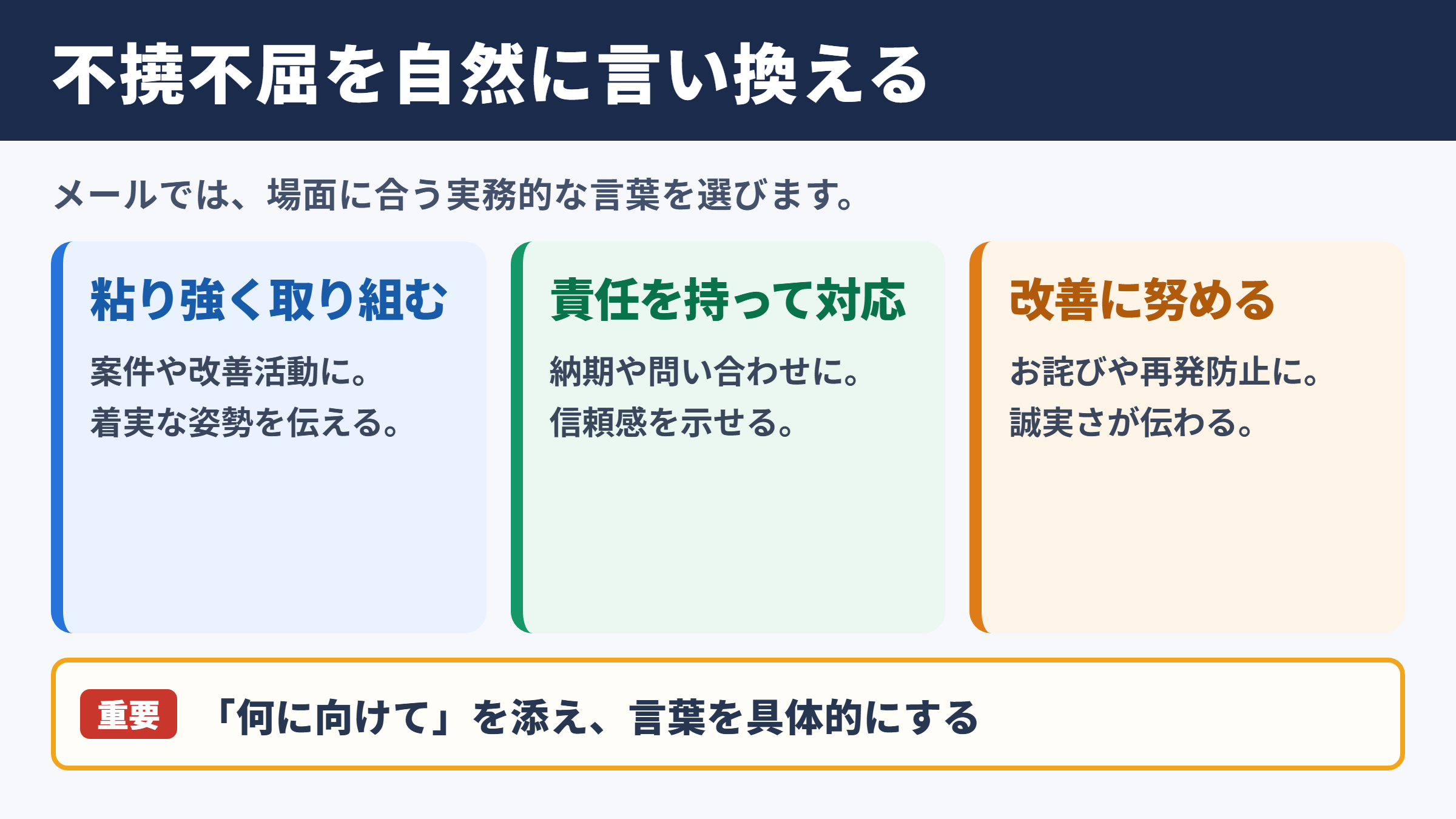 不撓不屈の言い換え一覧表とシーン別の使い分け