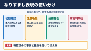 なりすましの言い換え一覧表とシーン別の使い分け