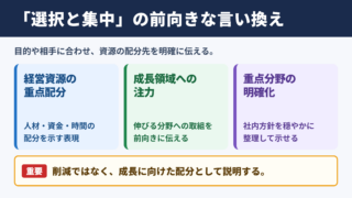 「選択と集中」の言い換え一覧表