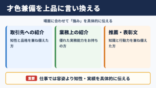 才色兼備の言い換え一覧表とシーン別の使い分け