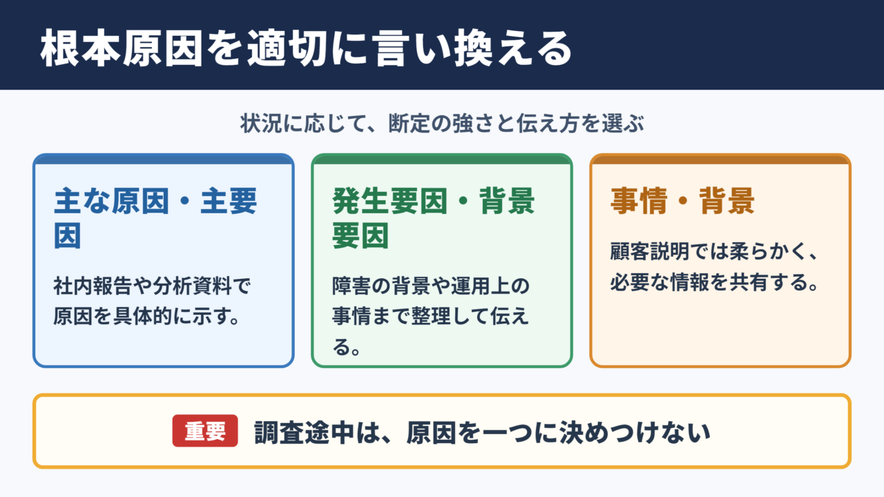 「根本原因」の言い換え一覧表と場面別の使い分け