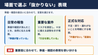 「抜かりがない」の言い換え一覧表とシーン別の使い分け