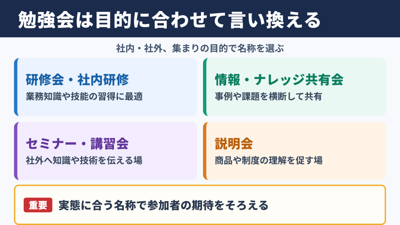 「勉強会」の言い換え一覧表とシーン別の使い分け