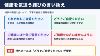 「お体にお気をつけてお過ごしください」の言い換え一覧表