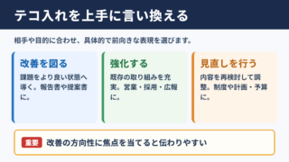 「テコ入れ」の言い換え一覧表とシーン別の使い分け