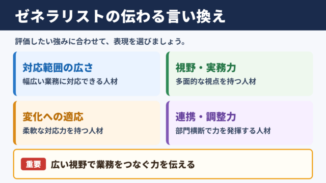 ゼネラリストの言い換え一覧表とシーン別の使い分け