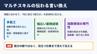 マルチスキルの言い換え一覧をシーン別に解説