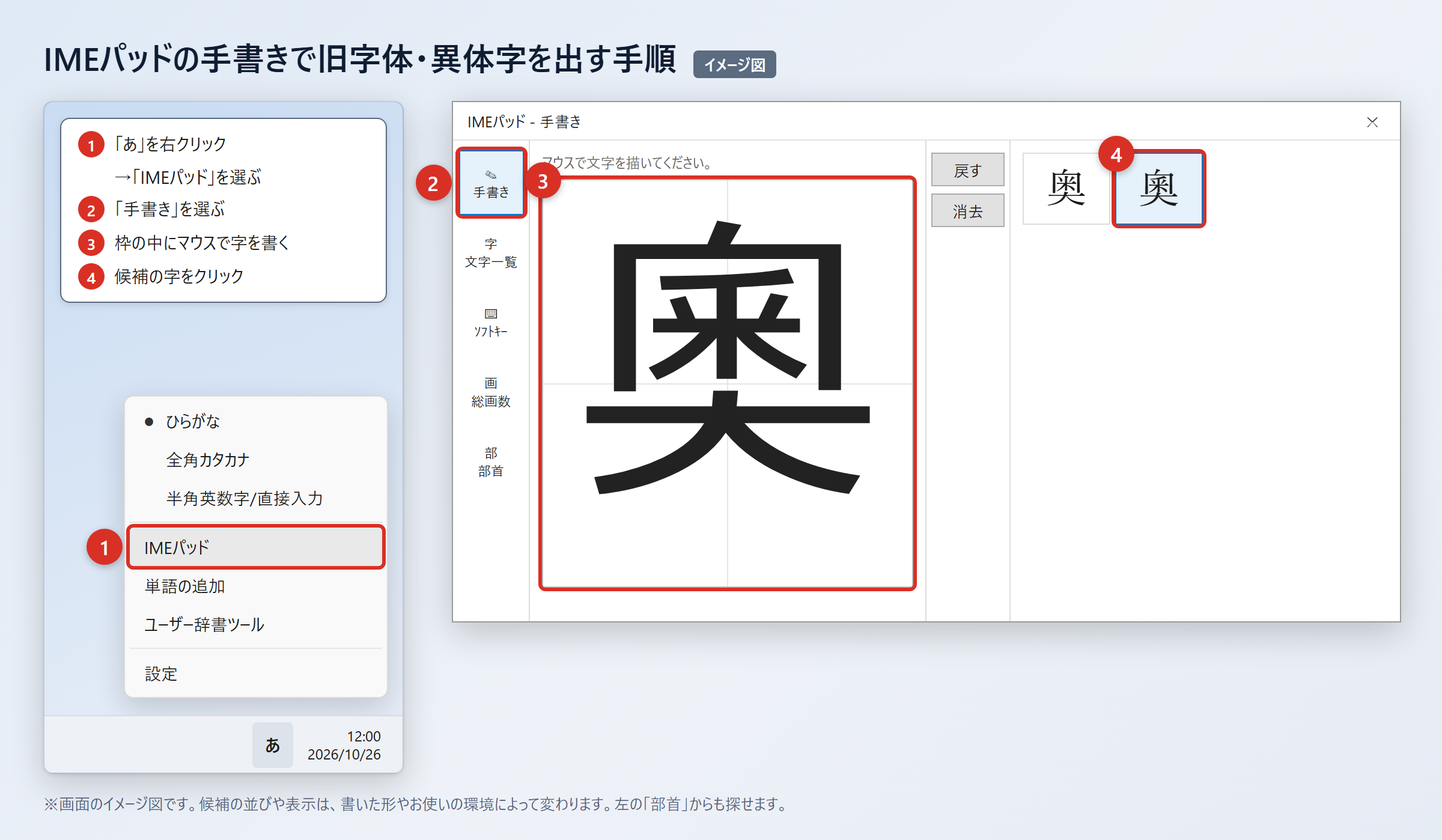 IMEパッドと入力設定で出す方法