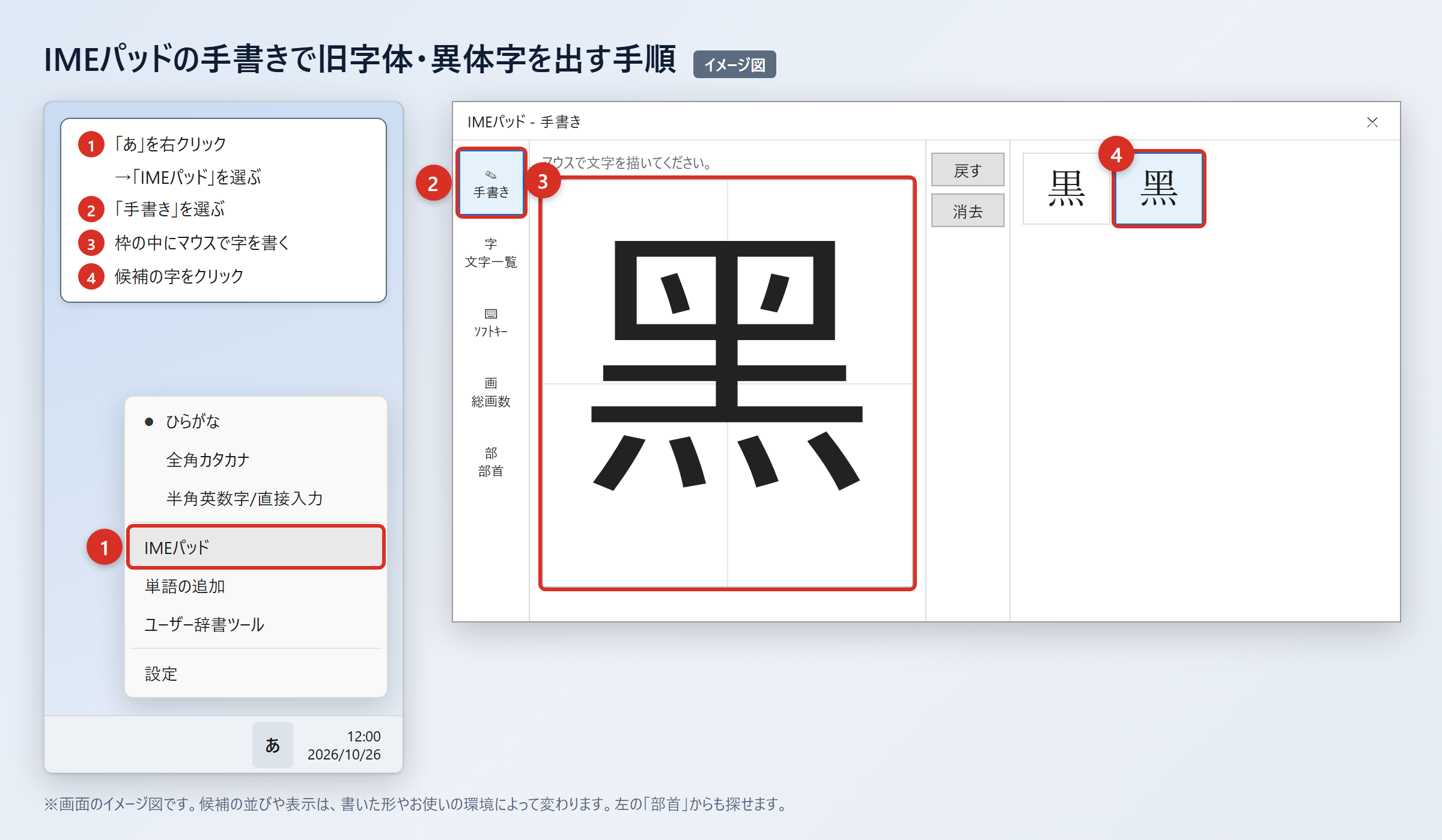IMEパッドと入力設定で出す方法
